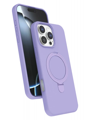 Newface Apple iPhone 16 Pro Regal Magsafe Standlı Kapak - Lila