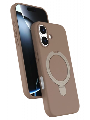 Newface Apple iPhone 16 Regal Magsafe Standlı Kapak - Çöl Titanyum