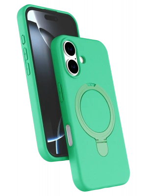 Newface Apple iPhone 16 Regal Magsafe Standlı Kapak - Yeşil