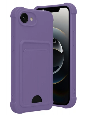 Newface Apple iPhone 16E Kelvin Kartvizitli Silikon - Lila