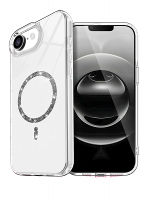 Newface Apple iPhone 16E Live Diamond Magsafe Kapak - Şeffaf