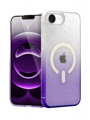 Newface Apple iPhone 16E Pummel Shiny Magsafe Kapak - Mor