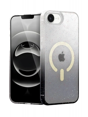 Newface Apple iPhone 16E Pummel Shiny Magsafe Kapak - Siyah