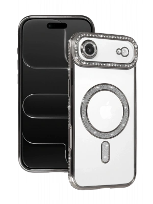 Newface Apple iPhone 17 Air Joke Simli Magneticsafe Kılıf - Gümüş