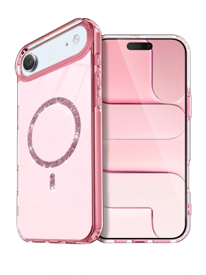 Newface Apple iPhone 17 Air Live Diamond Magsafe Kapak - Pembe