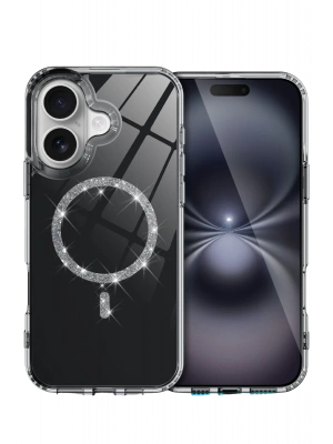 Newface Apple iPhone 17 Live Diamond Magsafe Kapak - Siyah