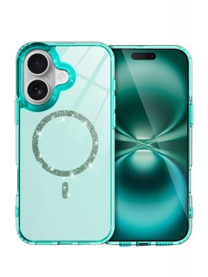 Newface Apple iPhone 17 Live Diamond Magsafe Kapak - Yeşil