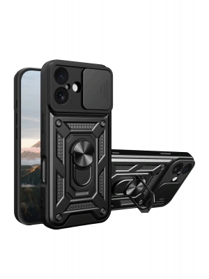 Newface Apple iPhone 17 Pars Lens Yüzüklü Silikon - Siyah