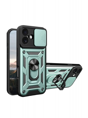 Newface Apple iPhone 17 Pars Lens Yüzüklü Silikon - Yeşil