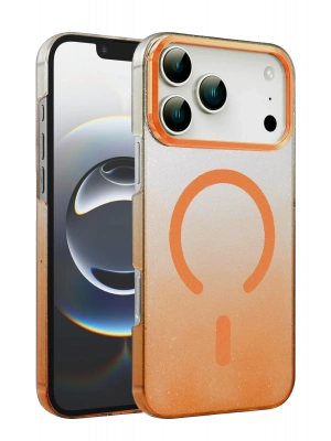 Newface Apple iPhone 17 Pro Glossy Magsafe Kapak - Turuncu