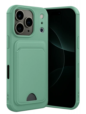 Newface Apple iPhone 17 Pro Kelvin Kartvizitli Silikon - Açık Yeşil