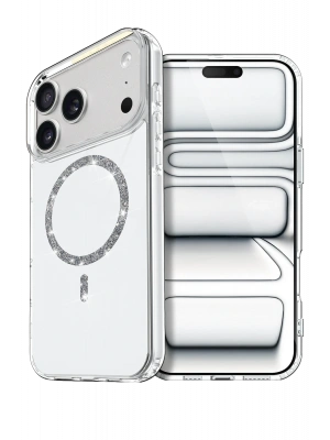 Newface Apple iPhone 17 Pro Live Diamond Magsafe Kapak - Şeffaf