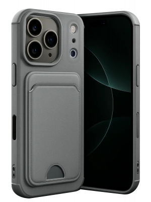 Newface Apple iPhone 17 Pro Max Kelvin Kartvizitli Silikon - Gri