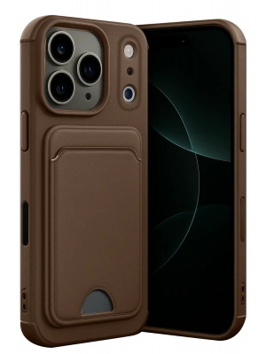 Newface Apple iPhone 17 Pro Max Kelvin Kartvizitli Silikon - Kahverengi