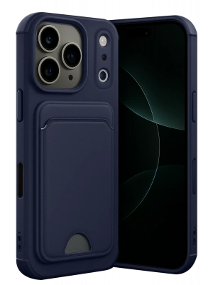 Newface Apple iPhone 17 Pro Max Kelvin Kartvizitli Silikon - Lacivert