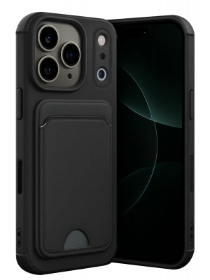 Newface Apple iPhone 17 Pro Max Kelvin Kartvizitli Silikon - Siyah