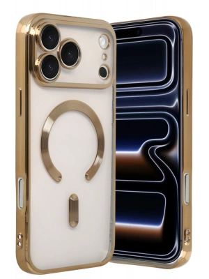 Newface Apple iPhone 17 Pro Max Kross Magneticsafe Kapak - Gold