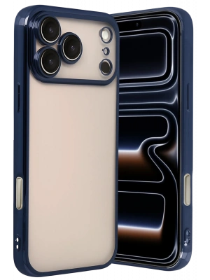 Newface Apple iPhone 17 Pro Max Razer Lensli Silikon - Lacivert