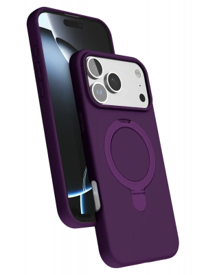 Newface Apple iPhone 17 Pro Max Regal Magsafe Standlı Kapak - Derin Mor