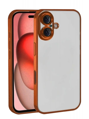 Newface Apple iPhone 17 Razer Lensli Silikon - Turuncu