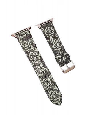 Newface Apple Watch 38mm Creeper Desenli Kordon - Siyah