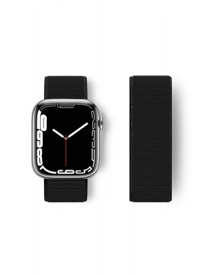 Newface Apple Watch 38mm Hasırlı Cırtcırtlı Kordon - Siyah