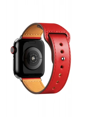 Newface Apple Watch 38mm KR415 Luaz Deri Kordon - Kırmızı