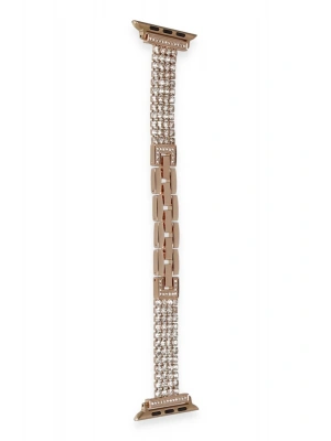 Newface Apple Watch 38mm Live Taşlı Kordon - Rose Gold