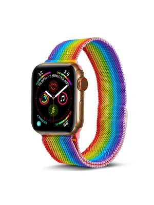 Newface Apple Watch 38mm Metal Mıknatıslı Kordon - Gökkuşağı