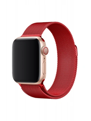 Newface Apple Watch 38mm Metal Mıknatıslı Kordon - Kırmızı