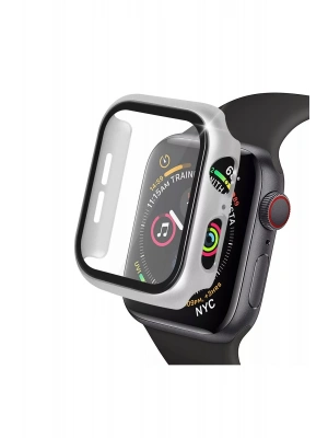 Newface Apple Watch 40mm Camlı Kasa Ekran Koruyucu - Gümüş