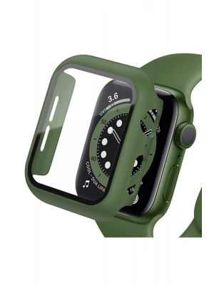 Newface Apple Watch 41mm Camlı Kasa Ekran Koruyucu - Koyu Yeşil