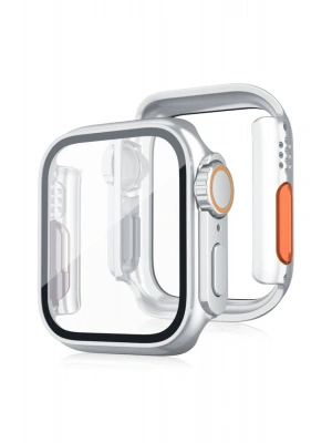 Newface Apple Watch 41mm Watch 49mm Kasa Dönüştürücü ve Ekran Koruyucu - Gümüş