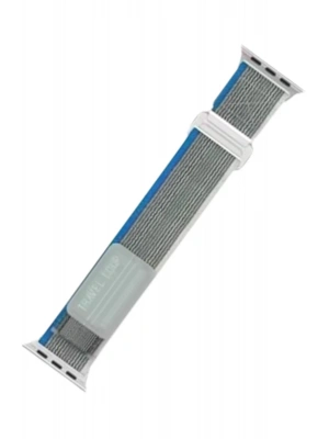 Newface Apple Watch 42mm Alice Kumaş Kordon - Mavi-Gri