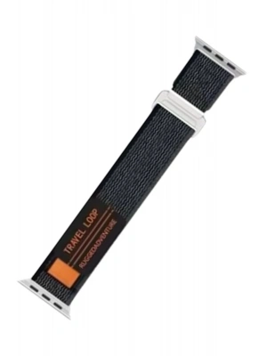 Newface Apple Watch 42mm Alice Kumaş Kordon - Siyah-Gri