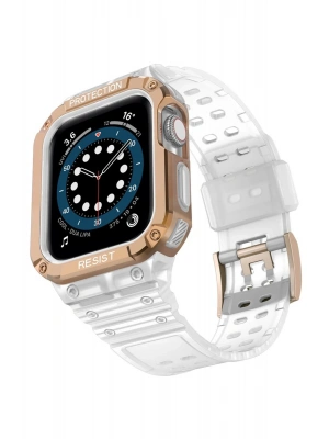 Newface Apple Watch 42mm KR401 Silikon Kordon - Beyaz-Rose