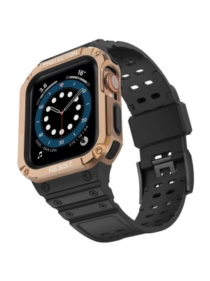 Newface Apple Watch 42mm KR401 Silikon Kordon - Siyah-Rose