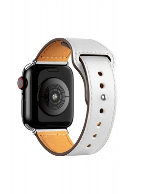 Newface Apple Watch 42mm KR415 Luaz Deri Kordon - Beyaz