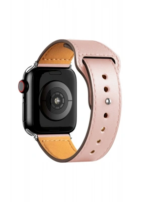 Newface Apple Watch 42mm KR415 Luaz Deri Kordon - Pembe