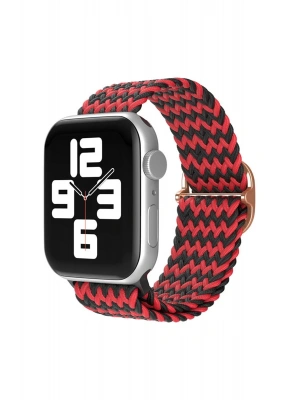 Newface Apple Watch 42mm Star Kordon - Zigzag Kırmızı-Siyah