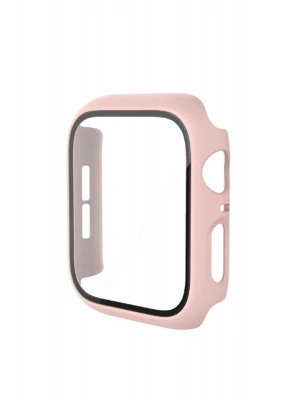 Newface Apple Watch 44mm Camlı Kasa Ekran Koruyucu - Pembe