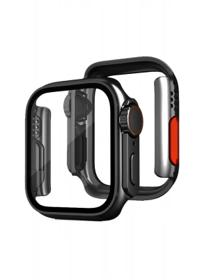 Newface Apple Watch 44mm Watch 49mm Kasa Dönüştürücü ve Ekran Koruyucu - Siyah