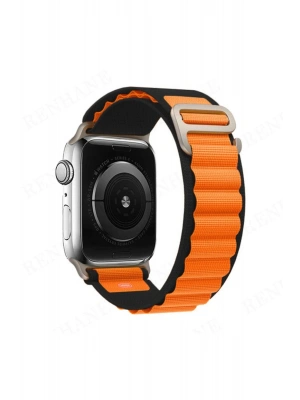 Newface Apple Watch Ultra 49mm Mountain Kordon - Siyah-Turuncu
