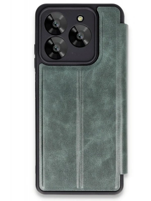 Newface General Mobile Era 30 Kılıf Flip Cover - Koyu Yeşil