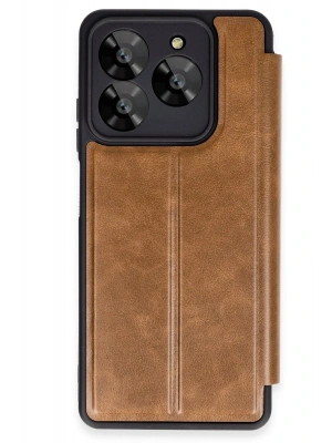 Newface General Mobile Era 30 Kılıf Flip Cover - Taba