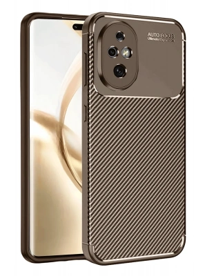 Newface Honor 200 Kılıf Auto Focus Karbon Kapak - Kahverengi