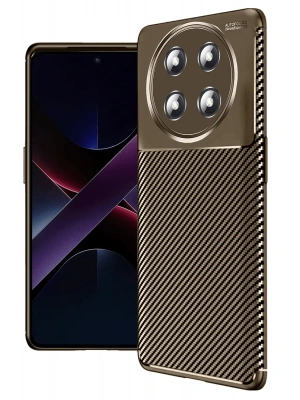 Newface Honor Magic 7 Lite Kılıf Auto Focus Karbon Kapak - Kahverengi