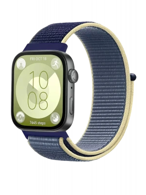 Newface Huawei Fit 4 Hasırlı Cırtcırtlı Kordon - Sarı-Lacivert