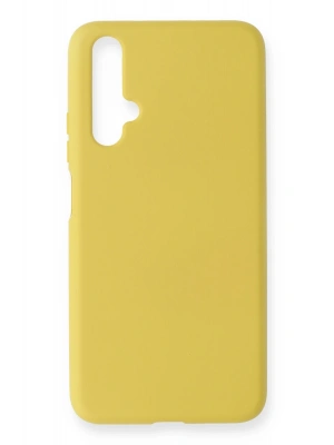 Newface Huawei Honor 20 Kılıf Nano içi Kadife Silikon - Sarı