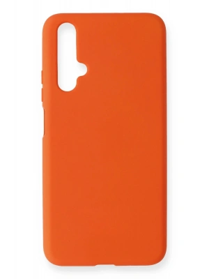 Newface Huawei Honor 20 Kılıf Nano içi Kadife Silikon - Turuncu